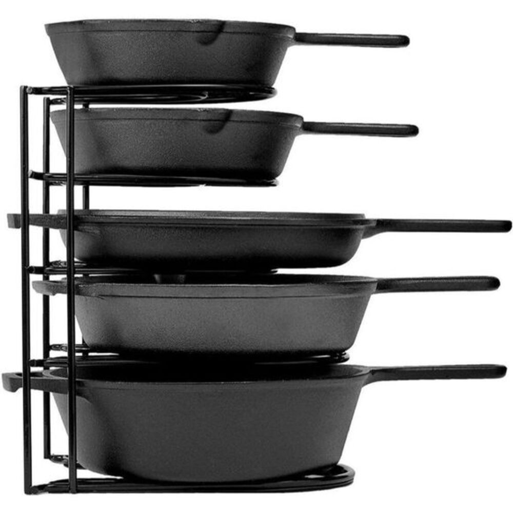 Heavy Duty Pan Organizer, 5 Tier Rack - Holds up to 50 LB -Cast Iron Skillet